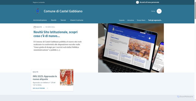 Security scan screenshot of https://comune.castelgabbiano.cr.it/