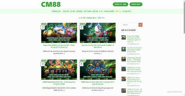 Security scan screenshot of https://cm88-pro.com/tin-tuc/