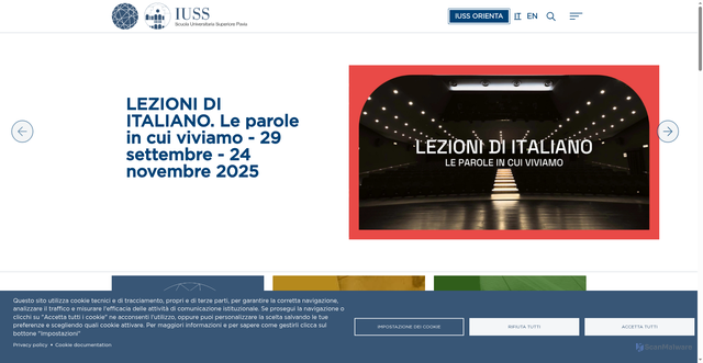 Security scan screenshot of https://www.iusspavia.it/it