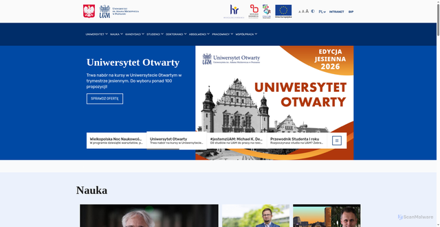 Security scan screenshot of https://amu.edu.pl