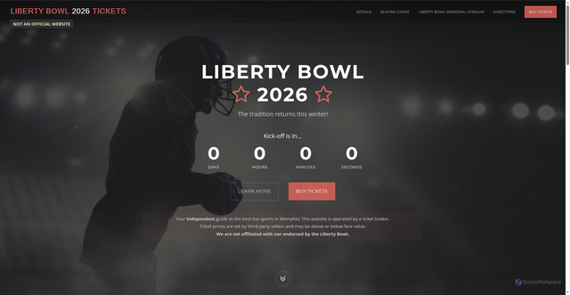 Security scan screenshot of https://www.memphisbowl2025.com/