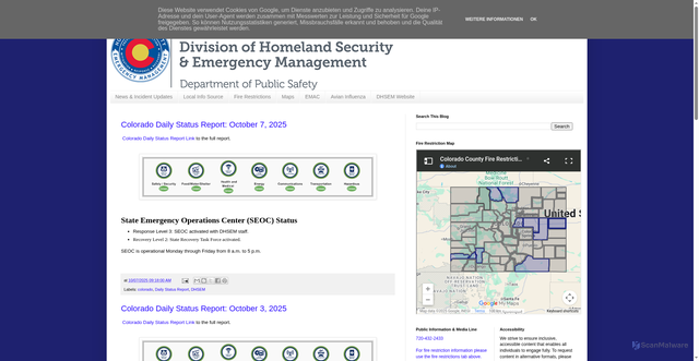 Security scan screenshot of http://www.coemergency.com/