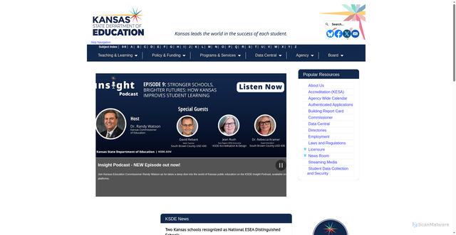 Security scan screenshot of https://www.ksde.gov/