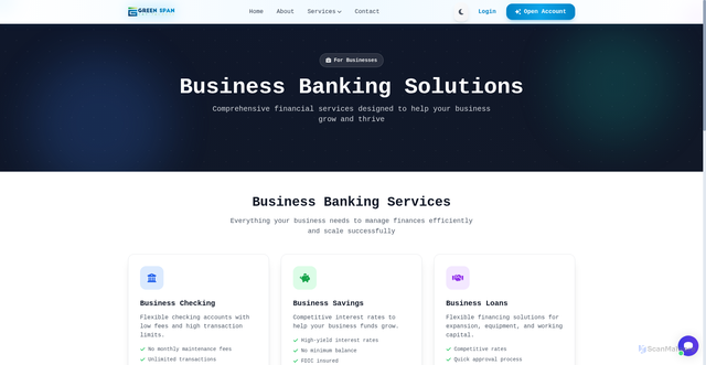 Security scan screenshot of https://bank.greenspancapital.info/alerts