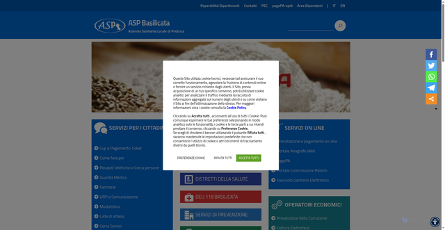 Security scan screenshot of https://www.aspbasilicata.it/