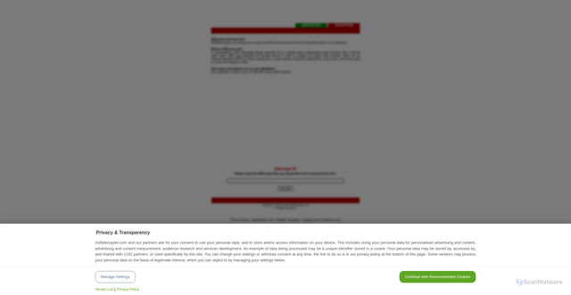 Security scan screenshot of http://www.md5decrypter.com