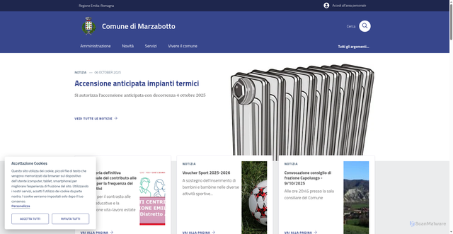Security scan screenshot of https://www.comune.marzabotto.bo.it/