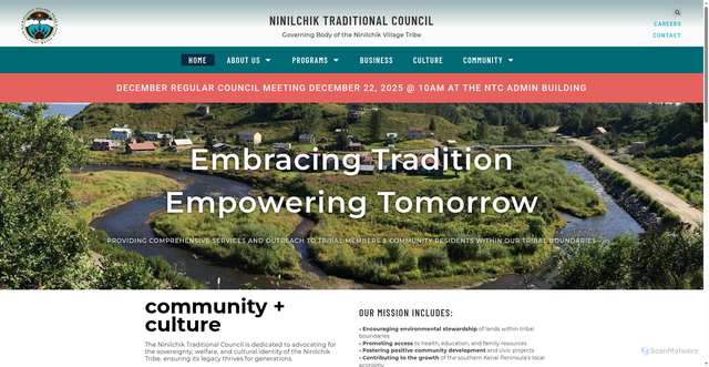 Security scan screenshot of https://www.ninilchiktribe-nsn.gov/