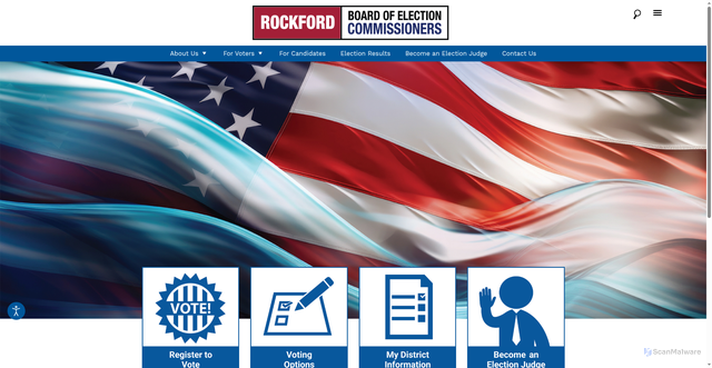 Security scan screenshot of https://voterockfordil.gov/