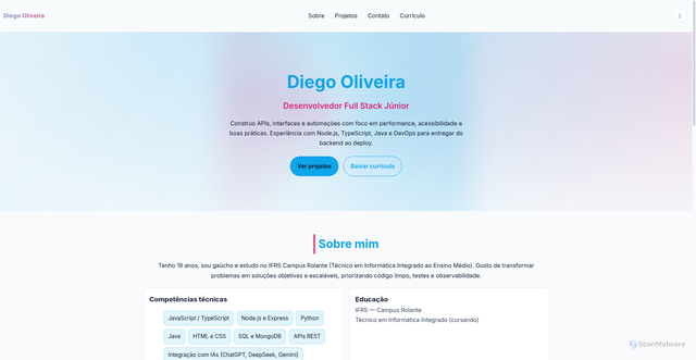 Security scan screenshot of http://diegooilv.pages.dev/