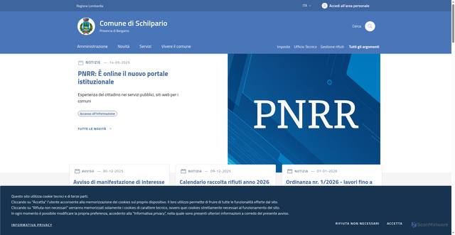 Security scan screenshot of https://www.comune.schilpario.bg.it/