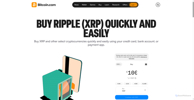 Security scan screenshot of https://buy.bitcoin.com/xrp/