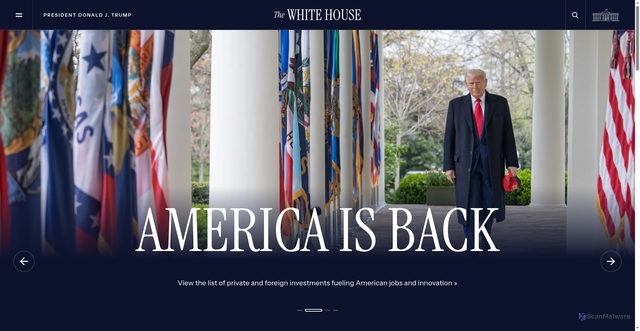 Security scan screenshot of https://www.whitehouse.gov/