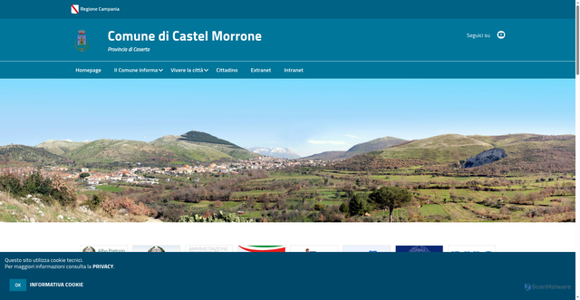 Security scan screenshot of https://www.comune.castelmorrone.ce.it/hh/index.php