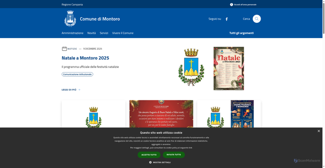 Security scan screenshot of https://www.comune.montoro.av.it/it