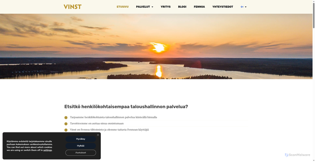 Security scan screenshot of https://vinst.fi