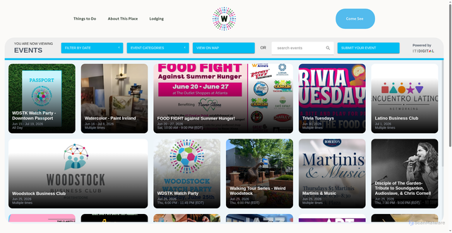 Security scan screenshot of https://visitwoodstockga.com/events/