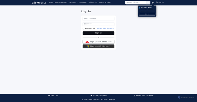 Security scan screenshot of https://lac.clientfocuscorp.com