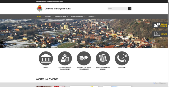 Security scan screenshot of https://www.comune.borgonesusa.to.it/