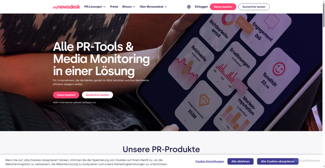 Security scan screenshot of https://www.mynewsdesk.com/