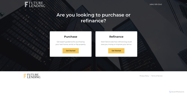 Security scan screenshot of https://futurelending.secure-engine.com/get-started/