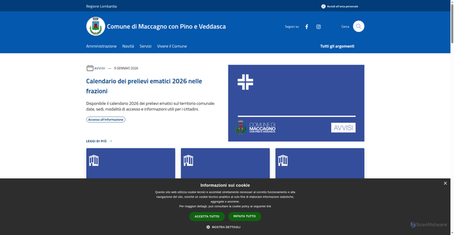 Security scan screenshot of https://www.comune.maccagnoconpinoeveddasca.va.it/it