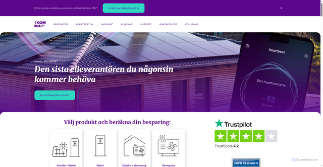 Security scan screenshot of https://1komma5.se/