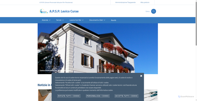 Security scan screenshot of https://www.apsplevicocurae.it/