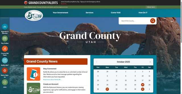 Security scan screenshot of https://grandcountyutah.gov/
