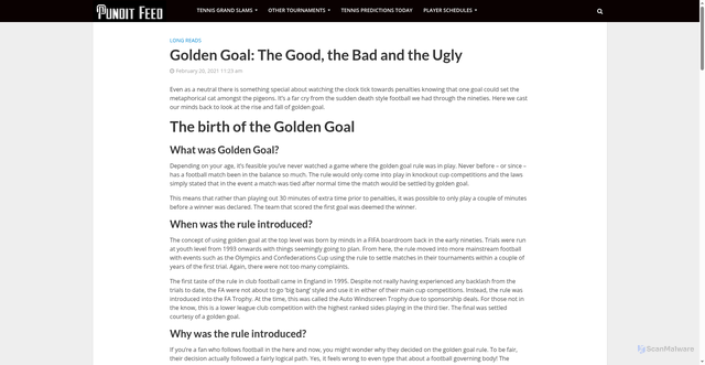Security scan screenshot of https://punditfeed.com/long-reads/golden-goal-the-good-the-bad-and-the-ugly/