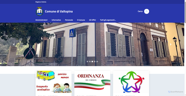 Security scan screenshot of https://www.comune.valtopina.pg.it