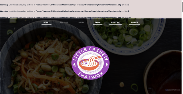 Security scan screenshot of https://littlecashewthaiwok.se