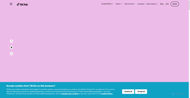 Security scan screenshot of https://careers.tiktok.com