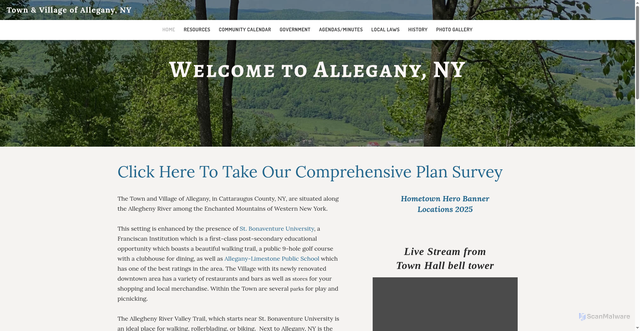 Security scan screenshot of https://www.allegany.gov/