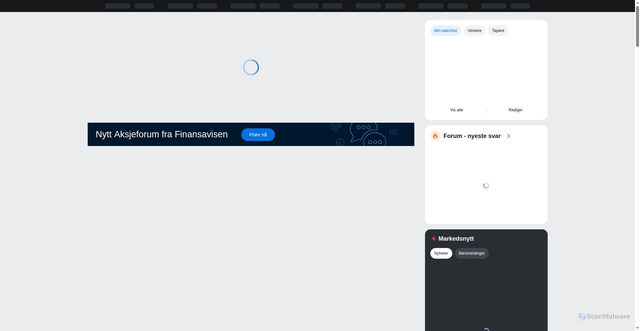 Security scan screenshot of https://finansavisen.no