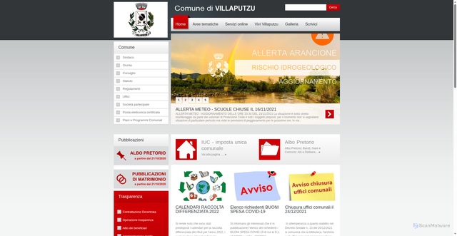 Security scan screenshot of https://www.comune.villaputzu.ca.it/