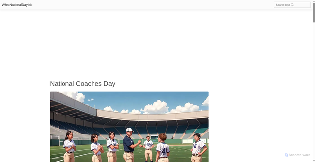 Security scan screenshot of https://whatnationaldayisit.com/day/coaches/