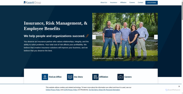 Security scan screenshot of https://leavitt.com