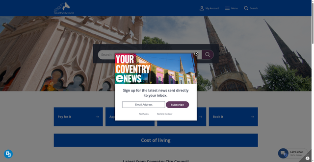 Security scan screenshot of https://www.coventry.gov.uk/