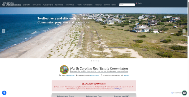 Security scan screenshot of https://www.ncrec.gov/