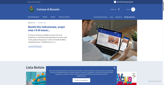 Security scan screenshot of https://comune.busseto.pr.it/