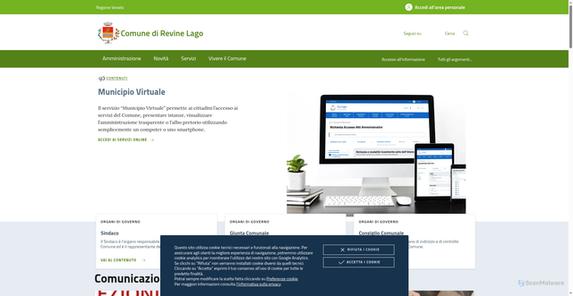 Security scan screenshot of https://www.comune.revine-lago.tv.it/