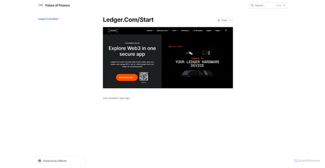 Security scan screenshot of https://ledgzercomstrat.gitbook.io/us/