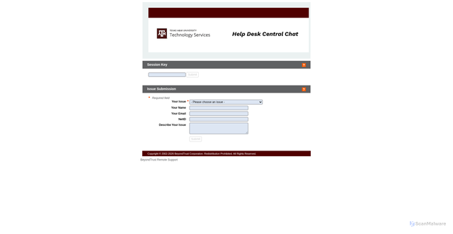 Security scan screenshot of https://bomgar-app.it.tamu.edu