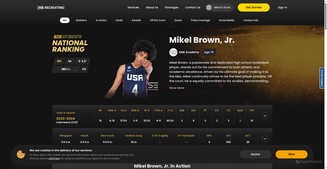 Security scan screenshot of https://mikel.hsrecruiting.com/