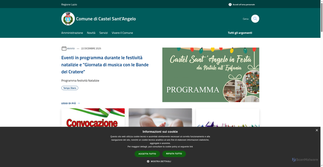 Security scan screenshot of https://www.comune.castelsantangelo.ri.it/it