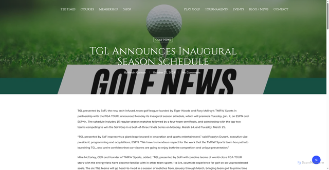 Security scan screenshot of https://golfnaperville.org/tgl-announces-inaugural-season-schedule/