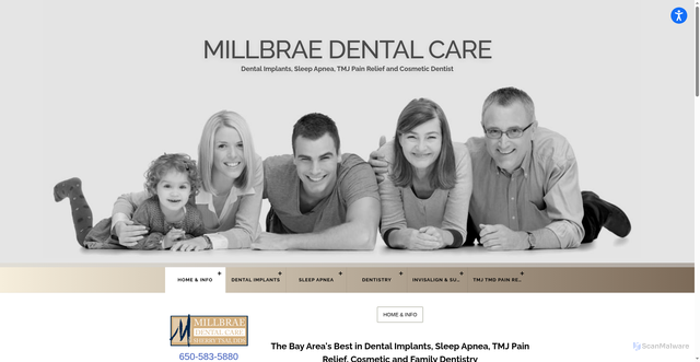 Security scan screenshot of https://millbraedental.com