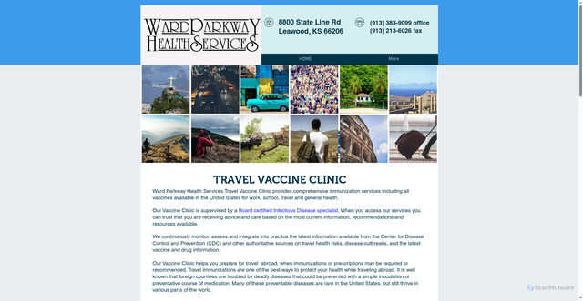 Security scan screenshot of https://www.wardparkwayhealth.com/travel-vaccine-clinic