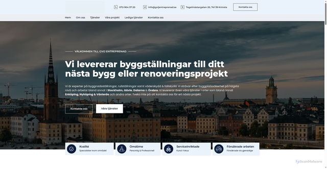 Security scan screenshot of https://gvijentreprenad.se